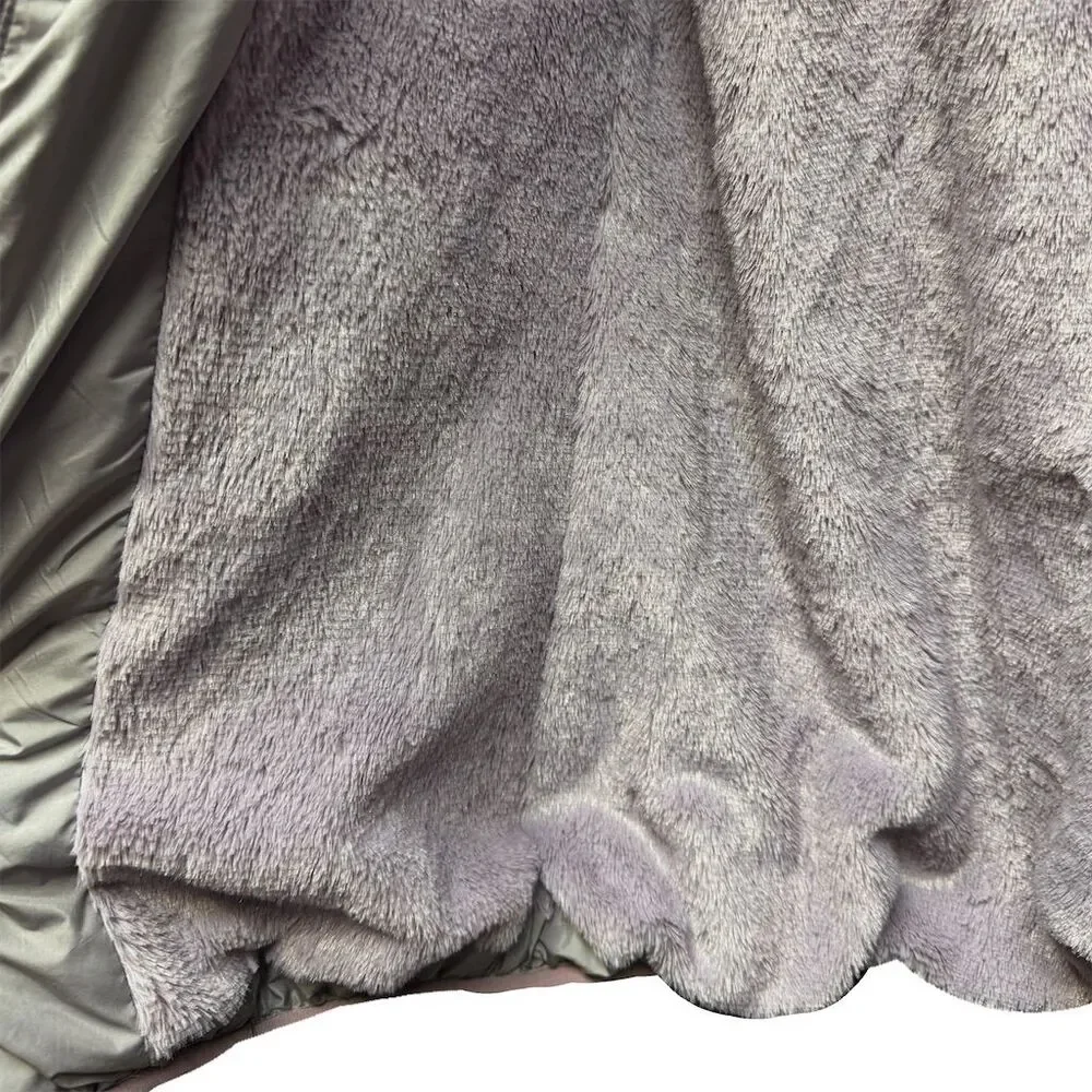 Roosevelt American College Women's Purple Puffer Jacket M Detachable Hood - Picture 4 of 8